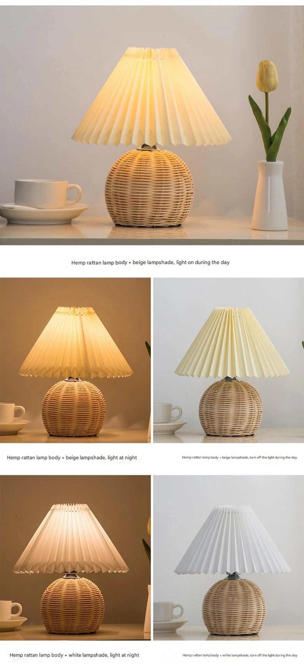 Wren Rattan Bedside Lamp