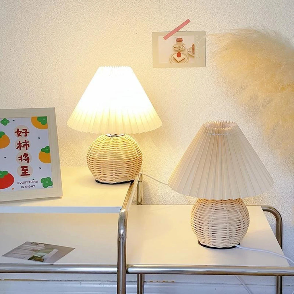 Wren Rattan Bedside Lamp