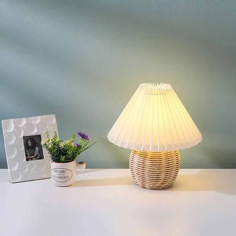 Wren Rattan Bedside Lamp