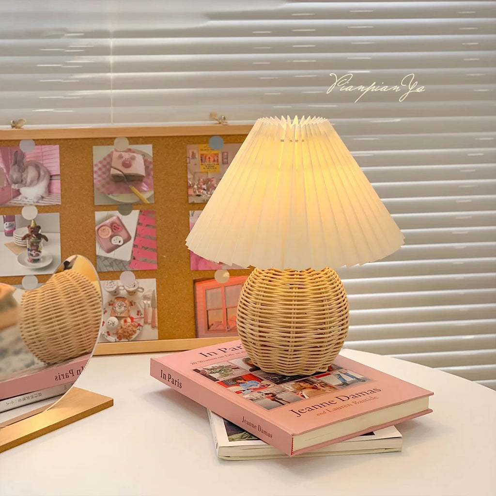Wren Rattan Bedside Lamp