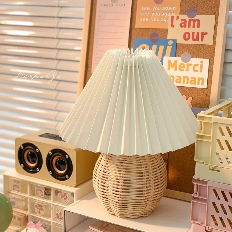 Wren Rattan Bedside Lamp